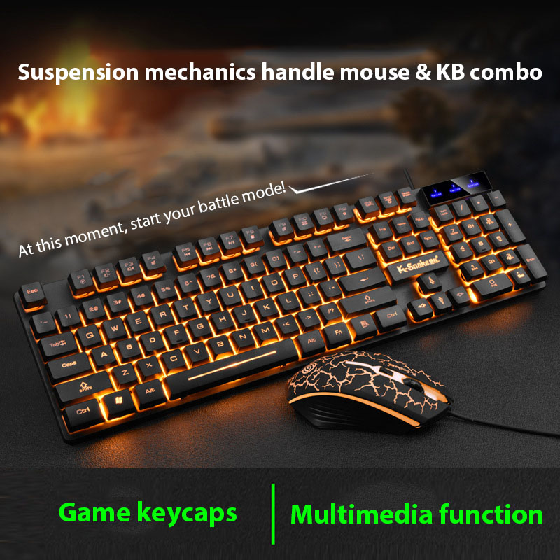 Gaming Keyboard And Mouse Wireless - KM320 toetsenbord- en muisset Waterdicht lichtgevend