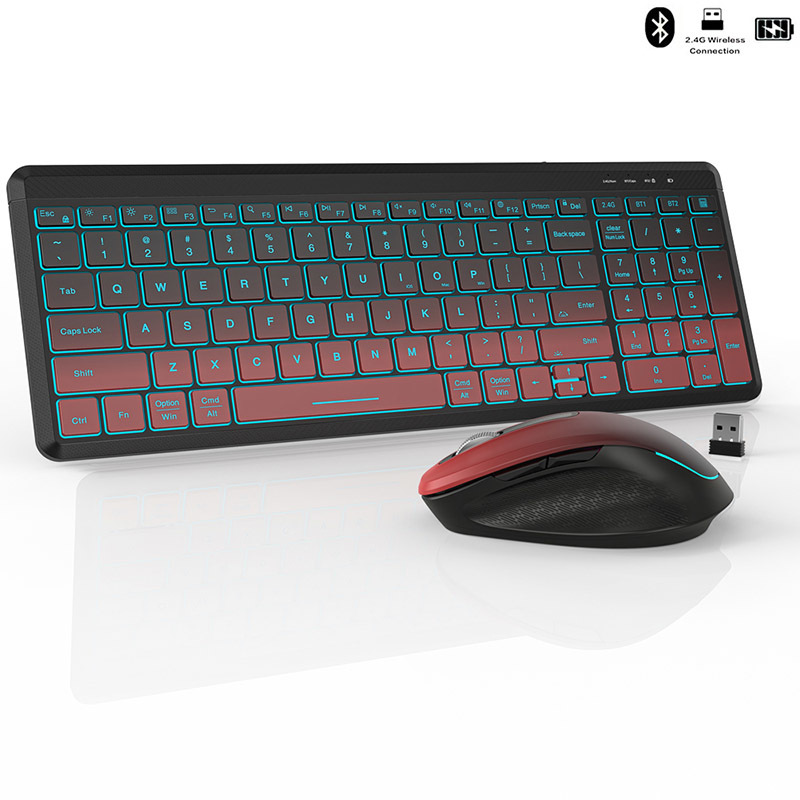Gaming Keyboard And Mouse Wireless - Rgb Backlit Stille Draadloze Toetsenbord En