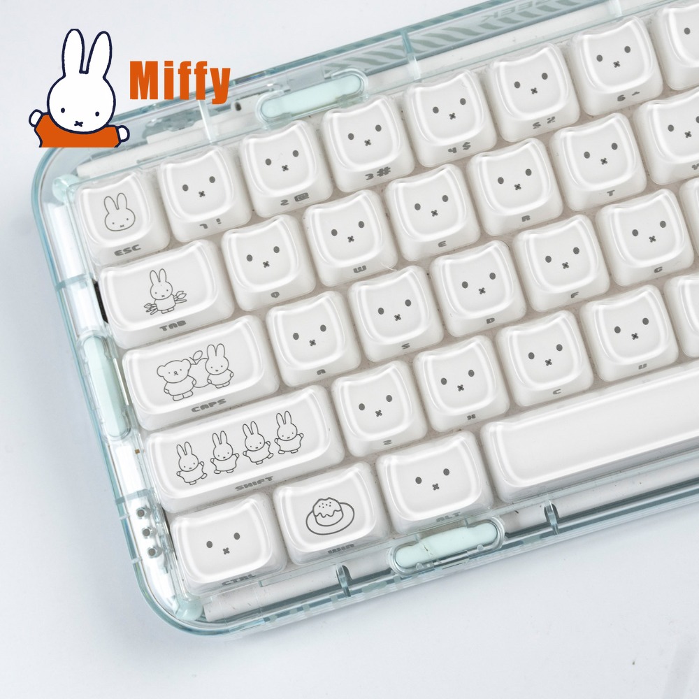 Gaming Keyboard Affordable - Kawaii Miffy Keycaps Schattig Konijn Key