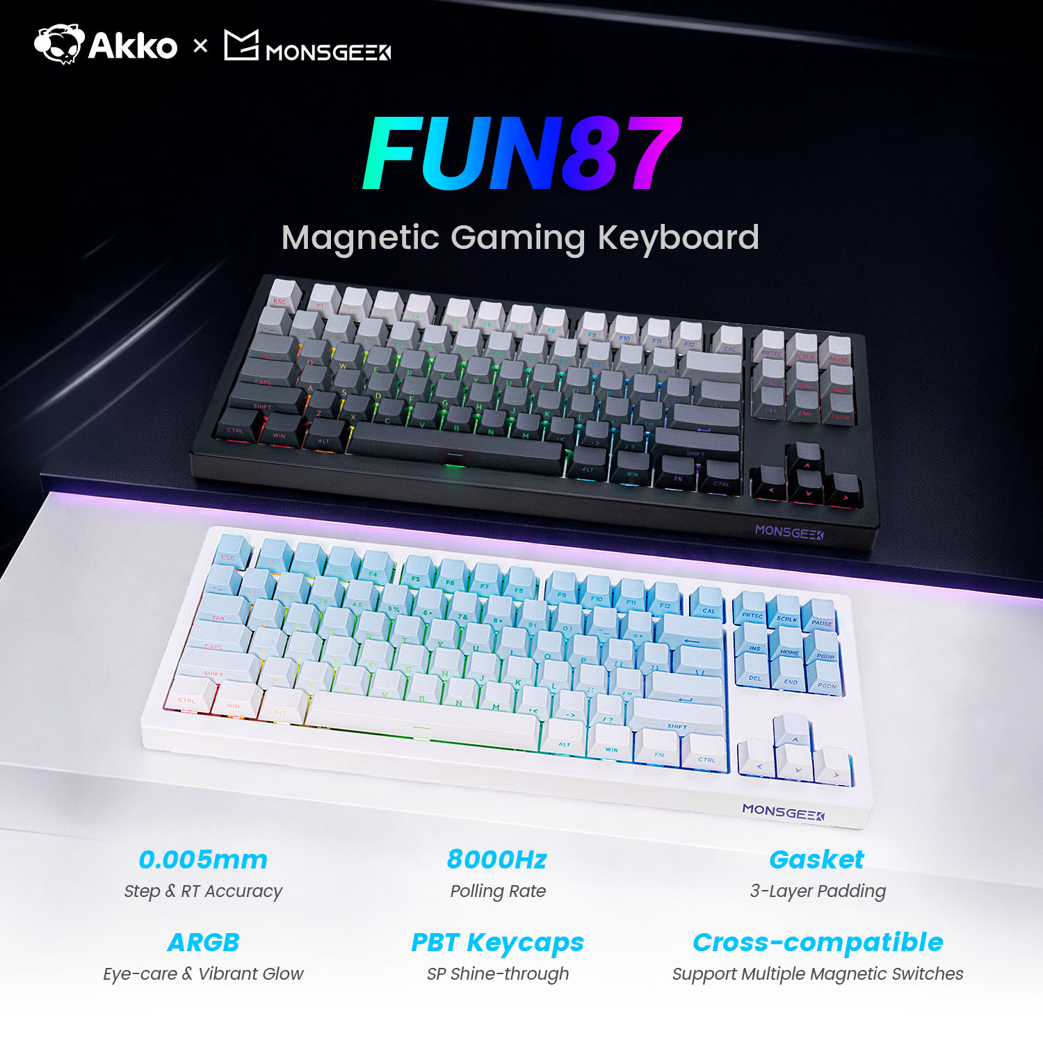 Gaming Keyboard Tkl - Akko x Monsgeek FUN87 HE Magnetisch