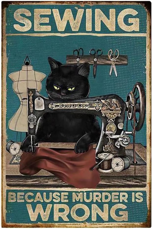 Brass Weight Plate - Y1,Yepzoer Cat Kitty Sewing Retro Style,
