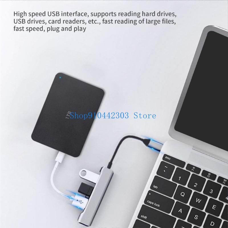 Gaming Keyboard Splitter - 652F USB C/USB-hub 4-poorts USB-splitter Verlengde