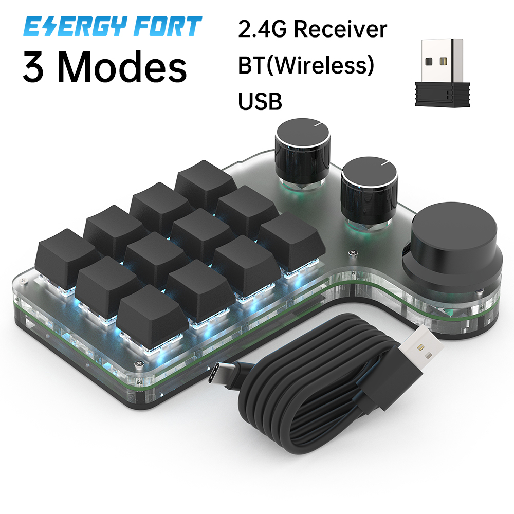 Gaming Keyboard Mini - 2.4G Ontvanger Draadloze Custom Macro Toetsenbord