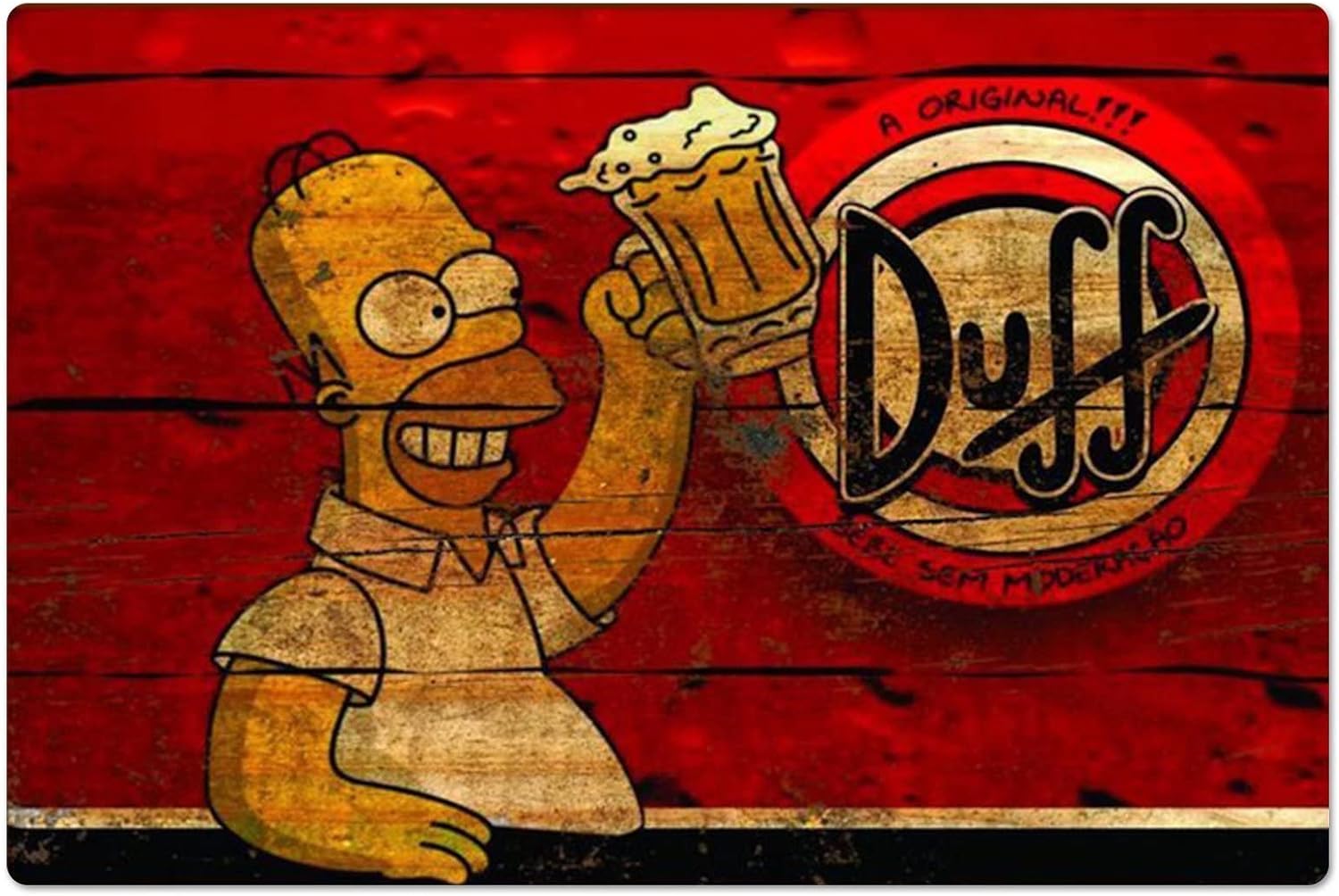 Brass Weight Plate - Retro Metal Poster Homer Duff Bier