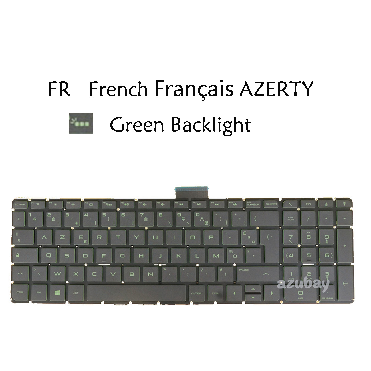 Gaming Keyboard Hp - Groen verlicht vervangend laptoptoetsenbord voor HP