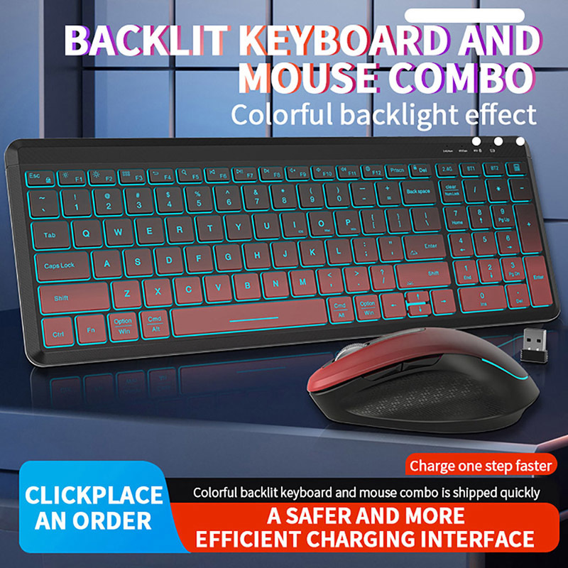 Rgb Backlit Stille Draadloze T - Gaming Keyboard And Mouse Wireless recensie en prijs
