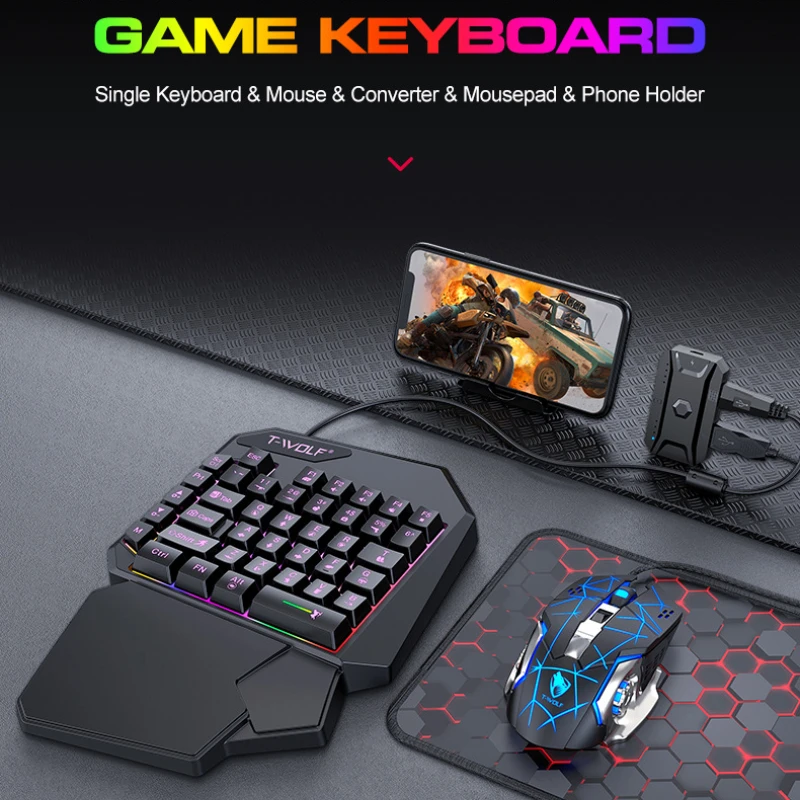 T-WOLF Tf900 One-Handed Keyboa - Gaming Keyboard Mini recensie en prijs