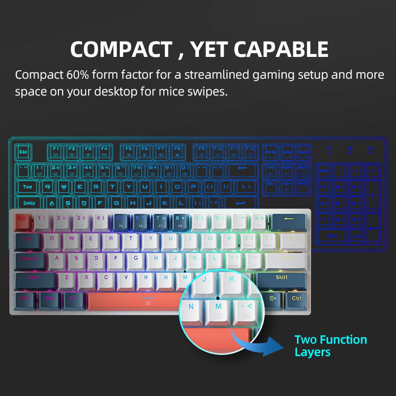 K500-B61 Machenike Mini mechan - Gaming Keyboard E Yooso recensie en prijs
