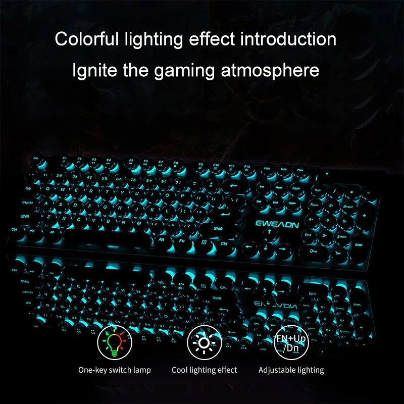 Retro Punk mechanisch toetsenb - Gaming Keyboard Mouse Combo recensie en prijs