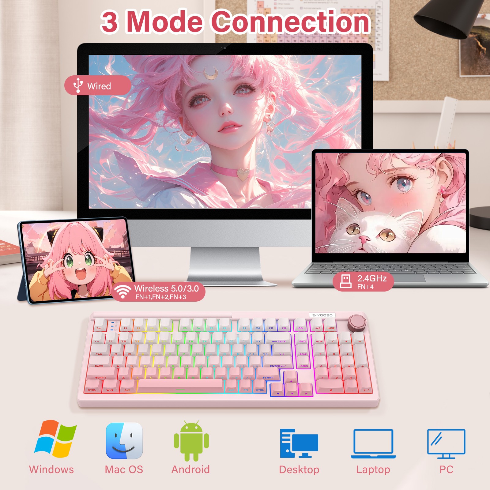 E-YOOSO 98-toetsen bedraad tri - Gaming Keyboard E Yooso recensie en prijs