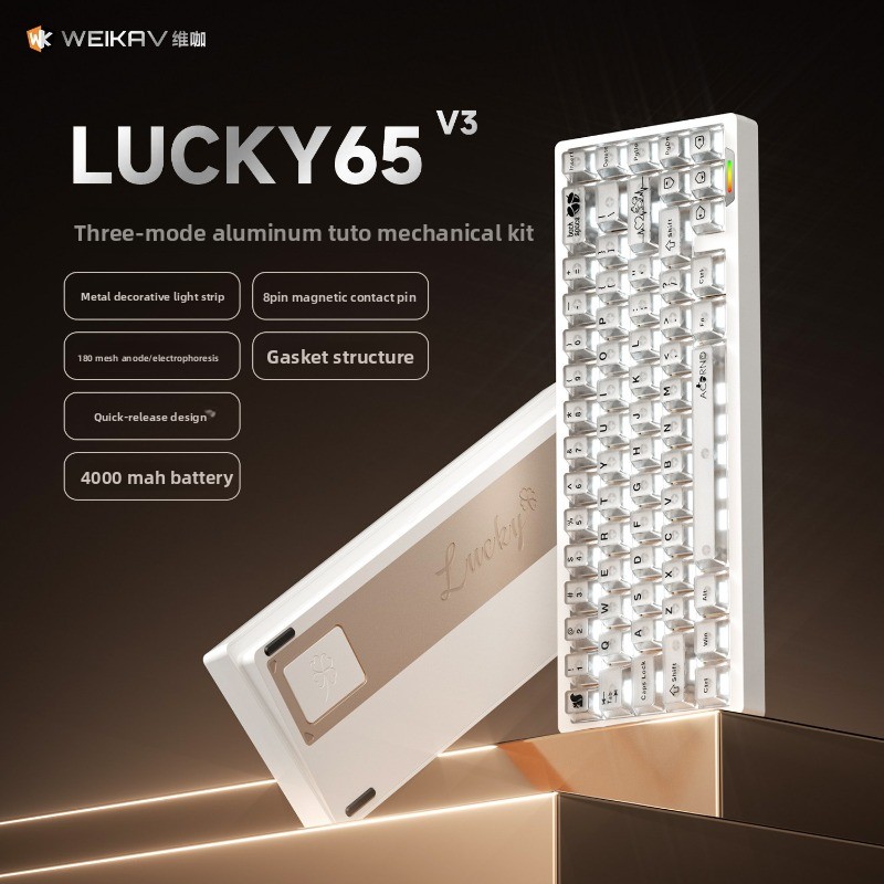 WEIKAV Lucky65 V3 Aluminium Me - Gaming Keyboard Mechanical Wireless recensie en prijs