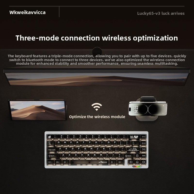 WEIKAV Lucky65 V3 Aluminium Me - Gaming Keyboard Mechanical Wireless recensie en prijs